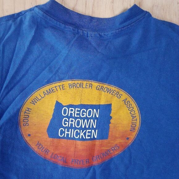 Vintage 90s Oregon Grown Chicken T-Shirt - Picture 1 of 5